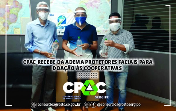 CPAC RECEBE DA ADEMA PROTETORES FACIAIS PARA DOAÇÃO ÀS COOPERATIVAS