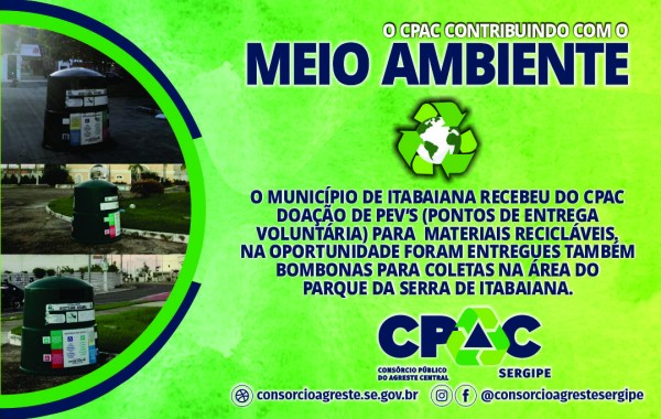 O CPAC CONTRIBUINDO PARA A PRESERVAÇÃO DO MEIO AMBIENTE