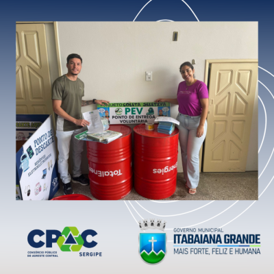 CPAC REALIZA ENTREGA DE MATERIAIS PARA 1 ª OLIMPÍADA AMBIENTAL DO MUNICÍPIO DE ITABAIANA